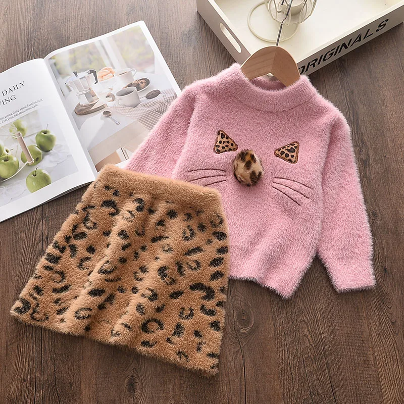 Girls Dress New New Princess Dresses Autumn Winter Christmas Sweater and A-Line Dress for Girl Kid Cute Children Clothing