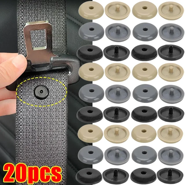 Car Safety Seatbelt Stopper Buckle Automobile Seat Belt Spacing Limit Stop Plastic Anti-slip Button Retainer Car Interior