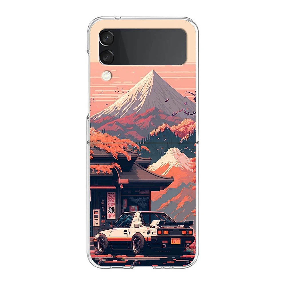 JDM Tokyo Drift Sports Car Design Hard Folding Clear Phone Case