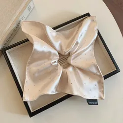 Elegant Women's Hair Scrunchie with Square Scarf - Versatile & Fashionable Hair Accessory (Beige)