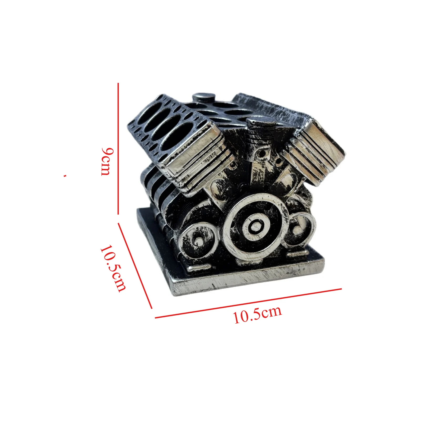 V8 Engine Design Pen Holder - Creative Desktop Stationery Organizer and Decorative Home Office Accent
