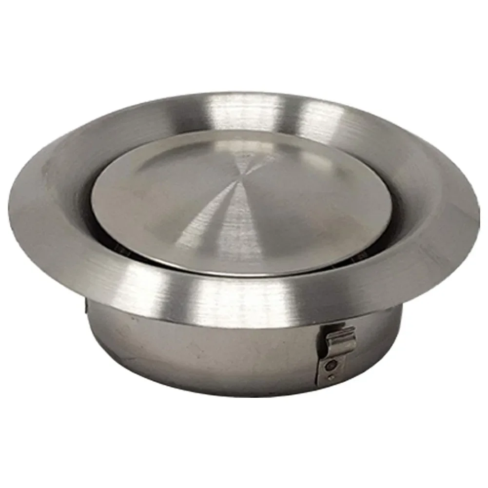 1ชิ้นผนังช่องช่องแอร์กลมฝาครอบโลหะสแตนเลสสตีลช่องระบายไอเสียสำหรับระบายอากาศระบายอากาศระบายอากาศ HVAC 100 125 150มม 1