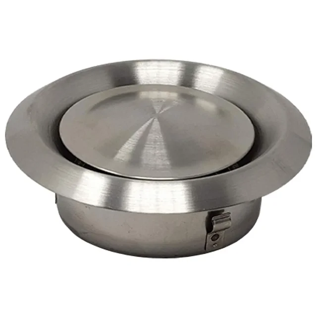 1ชิ้นผนังช่องช่องแอร์กลมฝาครอบโลหะสแตนเลสสตีลช่องระบายไอเสียสำหรับระบายอากาศระบายอากาศระบายอากาศ HVAC 100 125 150มม 1