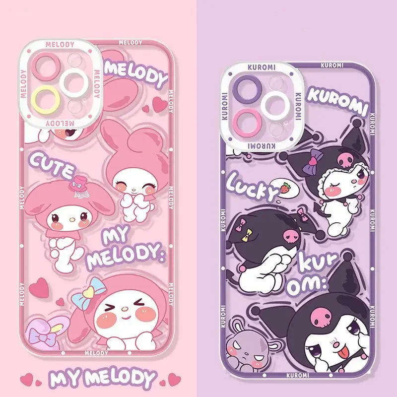 【iPhone16ProMax】 My Melody & Kuromi Case Sanrio Kuromi My Melody Transparent Phone Case For iPhone 16