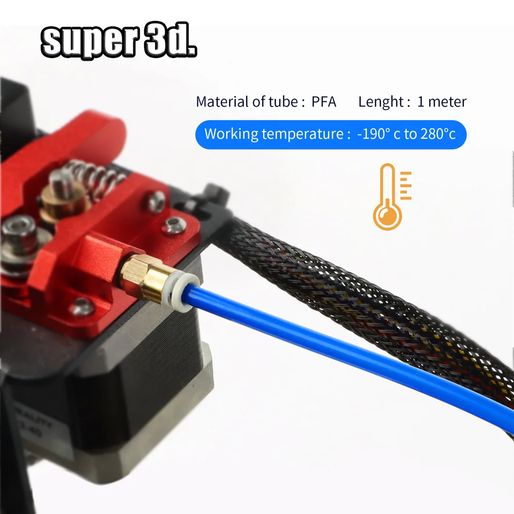 Tubo PTFE Teflon Per Stampanti 3D - 10m, Con Connettori PC4-M6 E PC4-M10, Taglierina - Foto 4