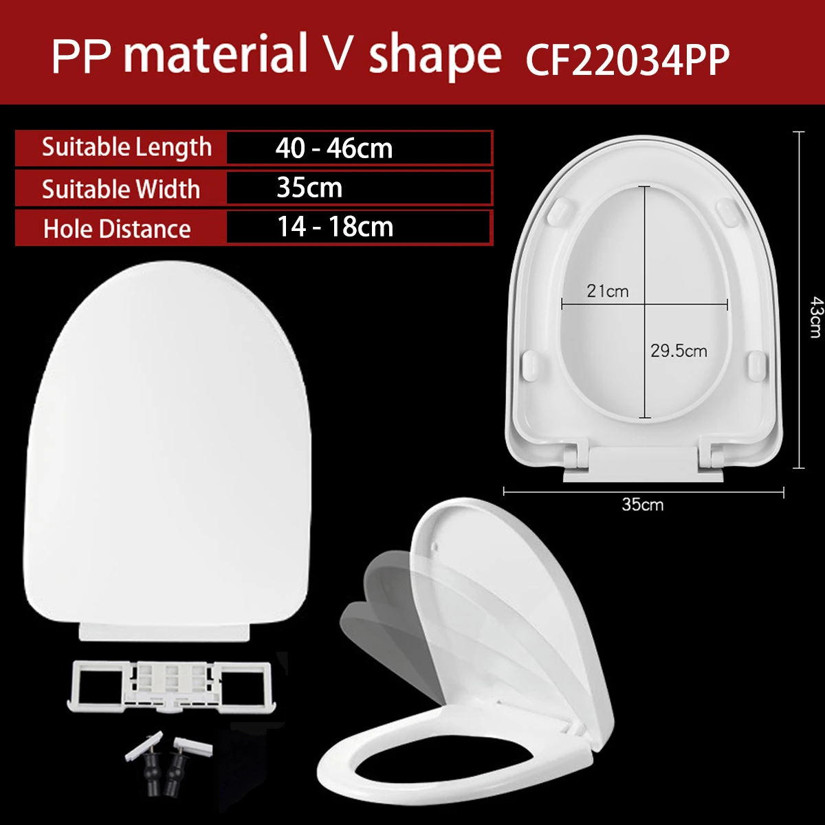 Universal V Shape Elongated Slow Close WC Toilet Seats Cover Bowl Lid