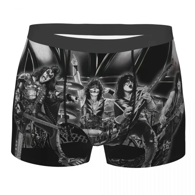 

Rock And Roll Kiss Band Underwear Men Stretch Heavy Metal Music Boxer Briefs Shorts Panties Soft Sexy Underpants For Homme