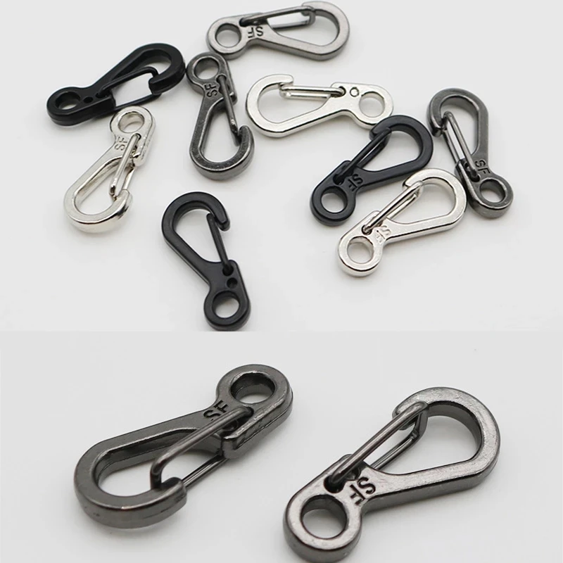 10Pcs/lot Mini Carabiner Camping EDC Survival Climbing SF Spring Backpack Clasps Keychain Paracord Tactical Gear Hooks Key Chain climbing carabiner