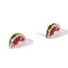 2 Pairs Earrings Girl Rhinestone Watermelon Lady Decor Jewelry Rhinestones 2