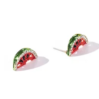 2 Pairs Earrings Girl Rhinestone Watermelon Lady Decor Jewelry Rhinestones 2