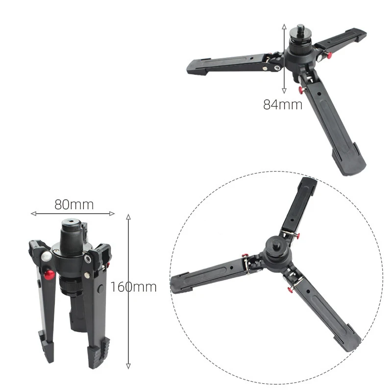 

HTT-H21 Universal Video Monopod Stand Base Monopod Tripod Manbily Mini Three Feet Support for DSLR Monopod 3/8 Screw interface