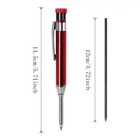 6Pcs/set Metal Pen Clip Mechanical Pencil Set with Pencil Cap Built-In Sharpener 2.8mm  Replacement Lead Deep Hole Marking Tool﻿ 6