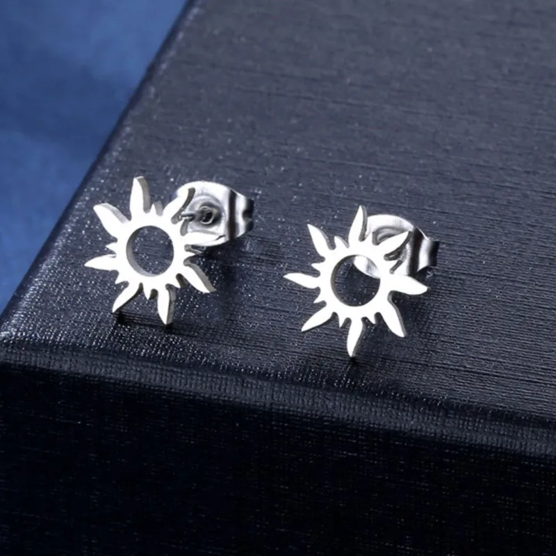 316L Stainless Steel Sun Totem Stud Earrings for Women 2024 New Fashion Classic Earring Jewelry Gifts