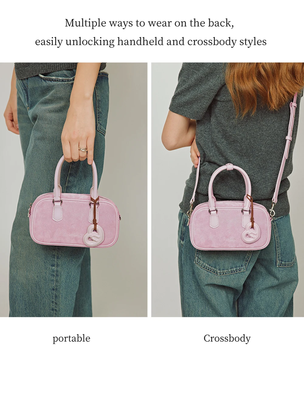 Split leather bowling bag, lifestyle 1