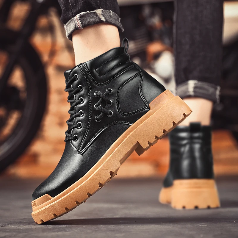 

Autumn 2023 Fashion Men Boots Male Skateboard Shoes Sneakers for Men Non-slip Martin boots Gym Training Athletic Sport Shoes