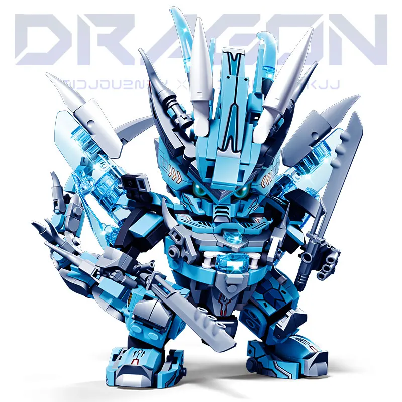 Dragon Toys City Cartoon Building Blocks Set Model Series Ornaments Children's T
