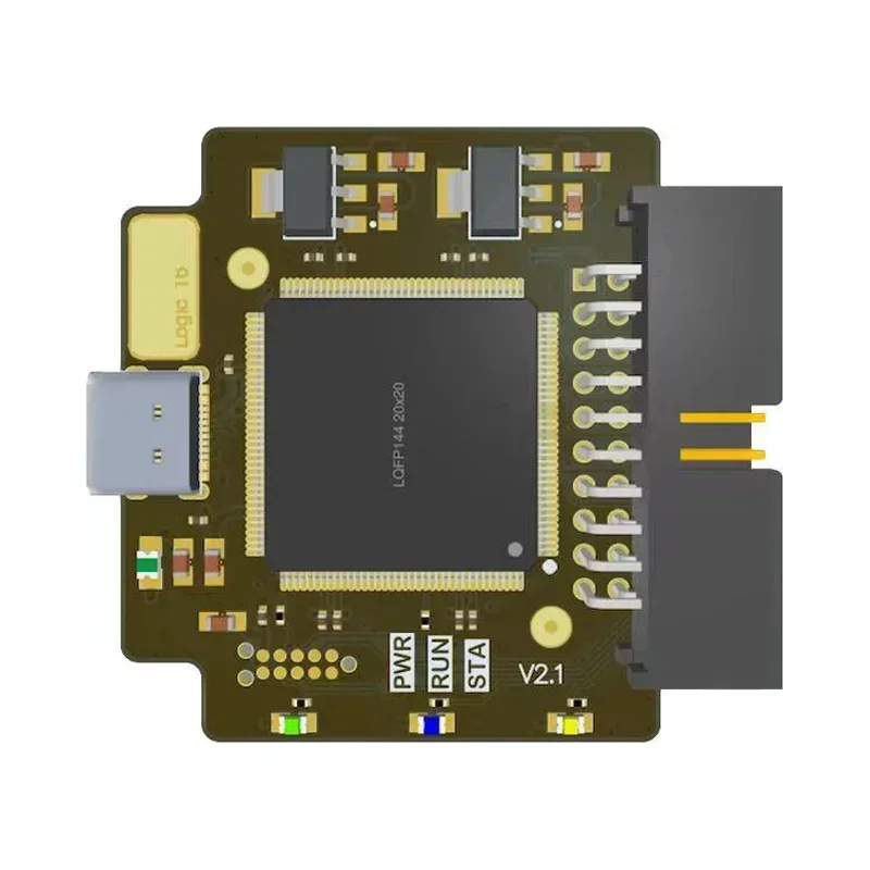 YG1016 미니 C타입 USB 로직 분석기, ae ARM FPGA 지지대 공식 소프트웨어, EVA 케이스 포함, 16 채널 로직 16, 100MHz