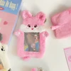 1pcs Plush Photocard Holder with Keychain Cute Cartoon Photo Card Holder ID Credit Band Card Protector 4