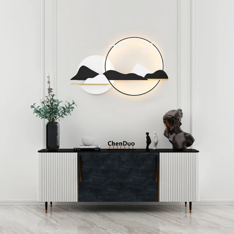 

Wall lamp Nordic Minimalist Creative Living Room Background Decorative Designer Atmosphere Bedroom Ring Light