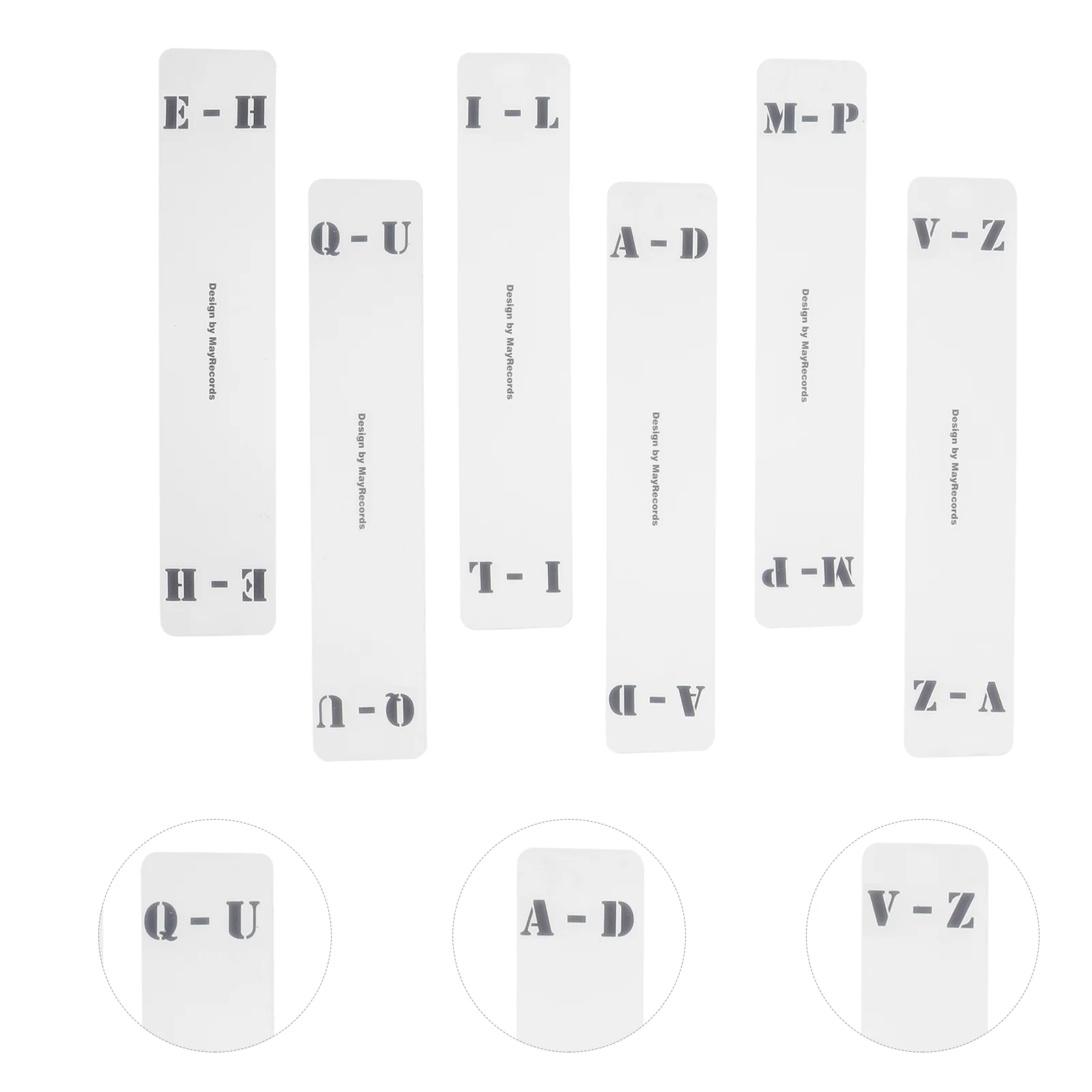 

6 Pcs Record Sorting Card A-Z Horizontal Label CD Index for Shelf Storage Acrylic Organizer