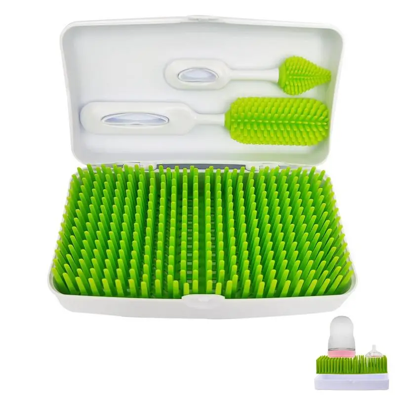 Baby Bottle Organizer For Countertop Silicone Safe Baby Bottle Organizer Detachable Space Saving Dryer With Storage Box For