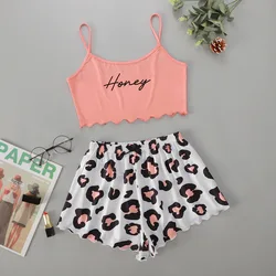 Women's Sleepwear Cute Cartoon Print Short Set Pajamas for Women Pajama Set Sweet Short Sleeve V-Neck & Shorts Summer Pijama