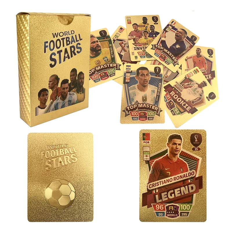 Football Trading Cards 27-55Pcs Ballsuperstar Colour Card Star Limited Edition Signature Series Children's Fan Gift Pack