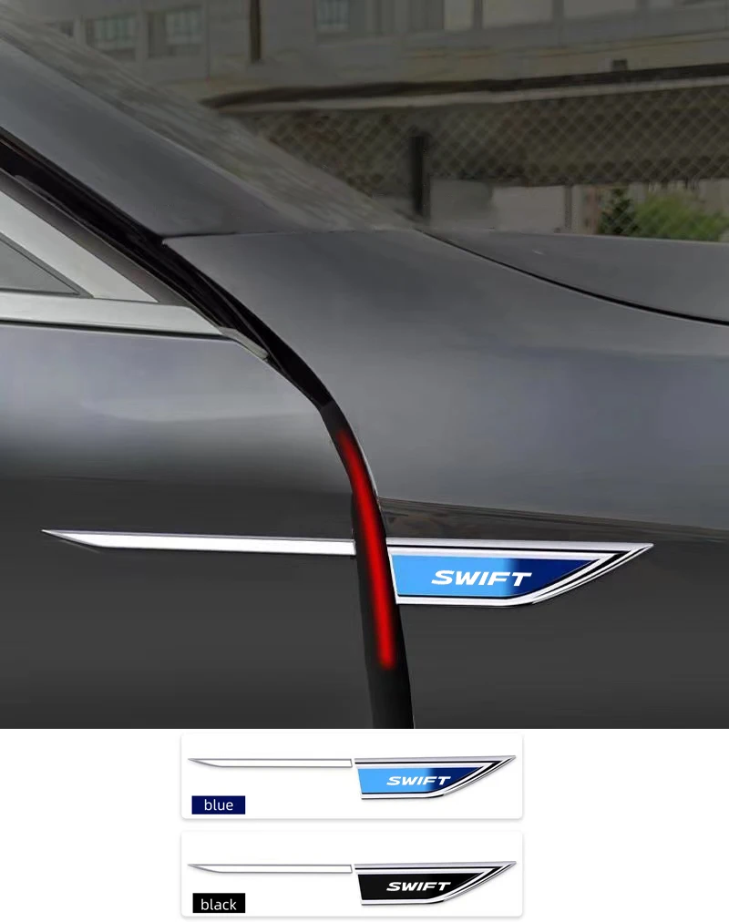 

FOR Suzuki Swift 2pcs/Set Car Fender Stainless Steel Sticker Decals Car Model Emblem Exterior Decorate Accessories
