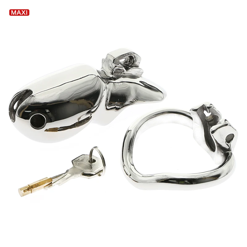 

Male Metal Heavy Penis Lock Bird Chastity Cage Dia 36/40/45/50mm 4 Cock Rings For Set Slave Bondage Restraint BDSM Sex Toy Male
