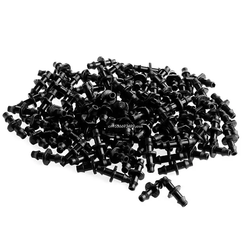 

100PCs Barbed Connector Double Way 1/4" Fr 4/7mm Hose Garden Drip Irrigation Hot Dropship