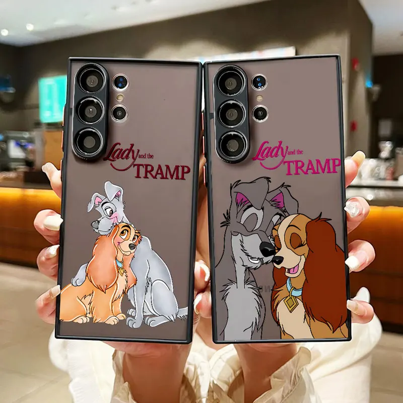 Disney Lady And The Tramp Per Samsung S24 S23 S22 S21 Ultra S20 Fe S10 S9 Plus Lite 4G 5G Custodia Per Telefono Traslucida Smerigliata