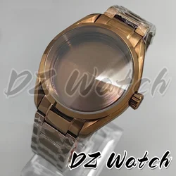 Elegant 40MM PVD Bronze/Rose Gold Sapphire Crystal Watch Case with 33.5mm Watch Dial and Accessories - NH34 NH35 NH36 (A1 Soild Back)