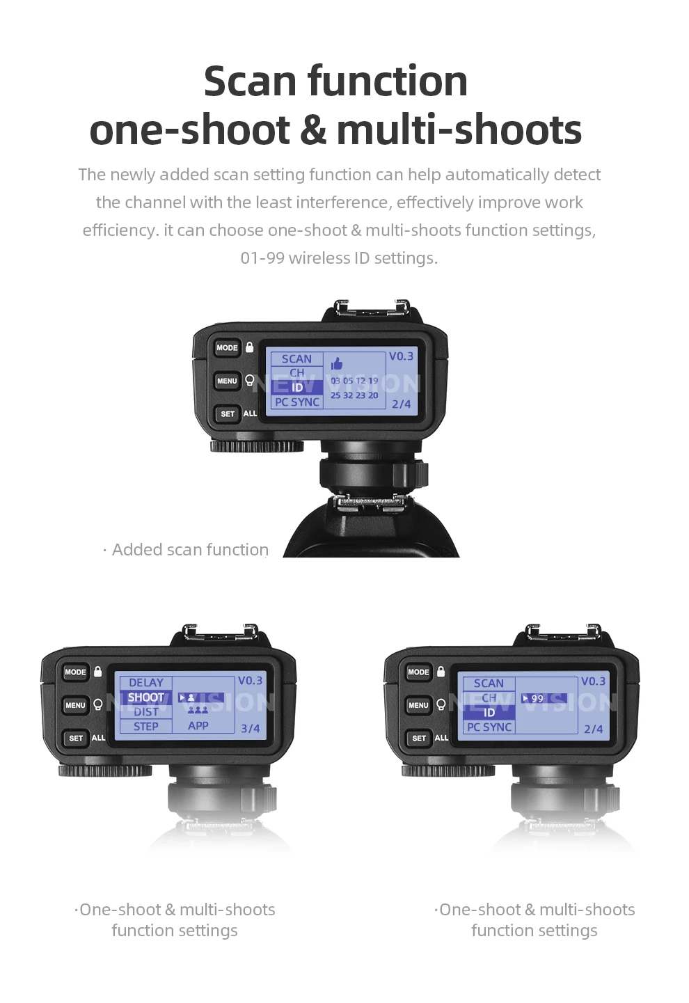 Instock X2T-N X2T-C X2T-S X2T-F X2T-O TTL 1/8000s HSS Wireless Flash Trigger Tr