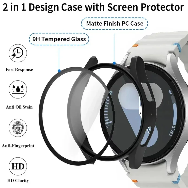 Enhanced Silicone Strap Set with Tempered Glass & Protective Case