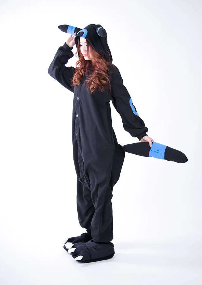 Kigurumi Cartoon Pigiama Black Umbreon Onesies Adulto Pigiama Cosplay Costume Sleepwear Pijama Masculino
