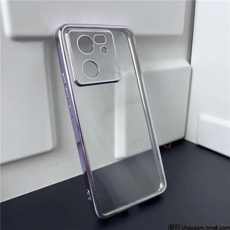 Elegant Plating Bumper Clear Case - Soft Silicone Transparent Back Cover