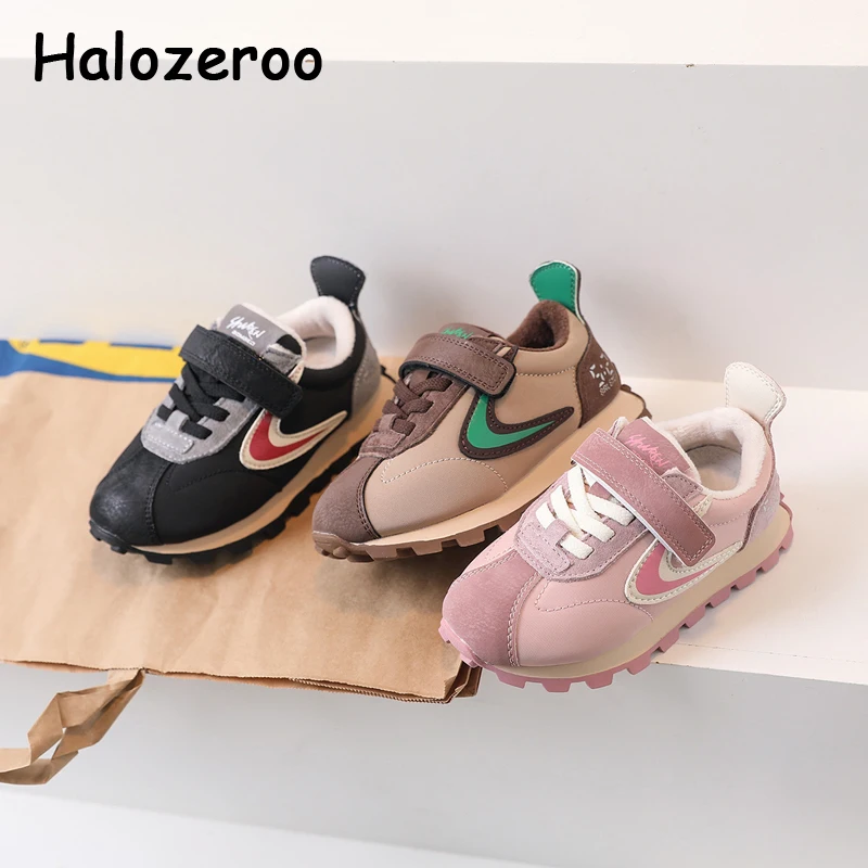

New Kids Sport Sneakers Baby Girls Shoes Children Brand Chunky Sneakers Boys Genuine Leather Casual Sneakers Trainers Winter