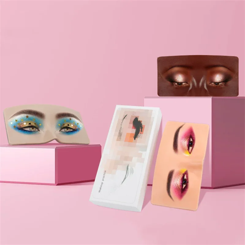 Reusable 5D Cosmetic Makeup Practice Mask Board Pad Skin Eye Face Solution Makeup Mannequin Silicone for Training Supplies makeup tools eye makeup tools