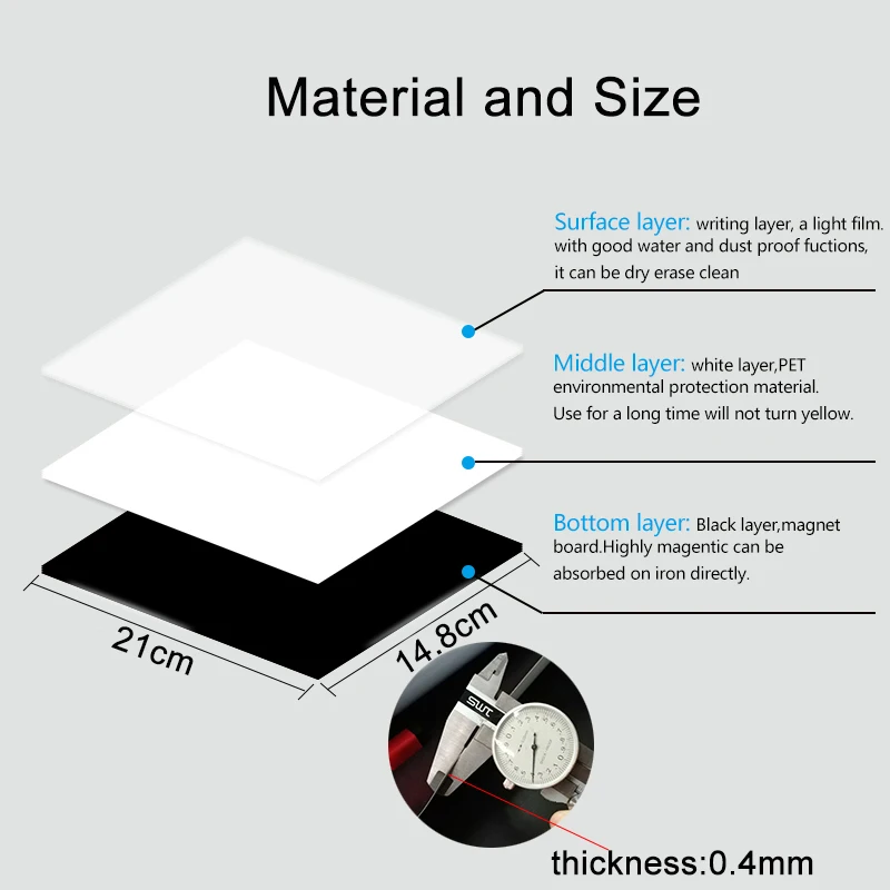 A5 Size Magnetic Whiteboard Dry Erase Pad Stickers Memo Message Board whiteboard wall sticker