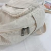 Casual Corduroy Mini Backpack Cross-body Bag Solid Color School Bags Soft Bag Purses and Handbags Simple Female Commuter Handbag 5