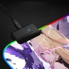 1pc Fischl Genshin Impact XXL RGB Gaming Mouse Pads HD Black Gamer Accessories Large LED 5