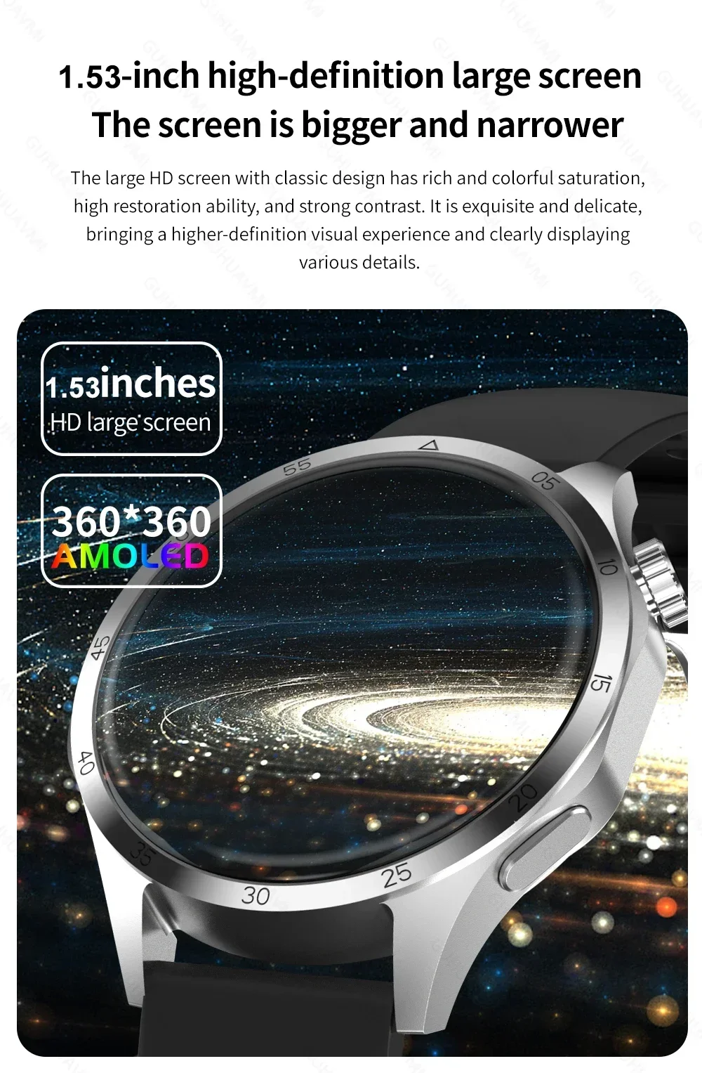 Heart rate monitor NFC smartwatch with GPS and waterproof features