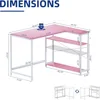 43 Inch L Shaped Computer Desk with Reversible Shelves, Corner Desk for Small Spaces, Home Office & Bedroom 3