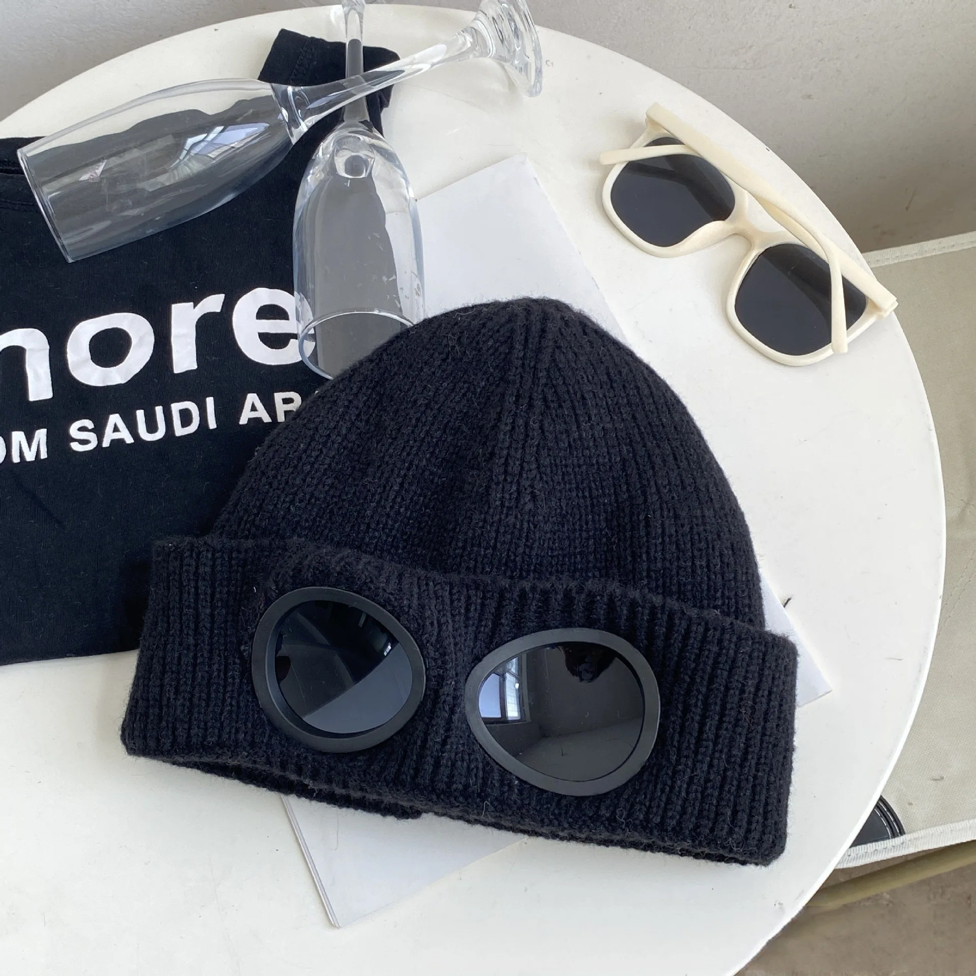 Ski Snowboard Accessories Windproof Mirror Ski Cap Padded Warm Fashion Simple Daily Ski Dual-use Fall and Winter Fashion Single Product Wool Cap Windbreak