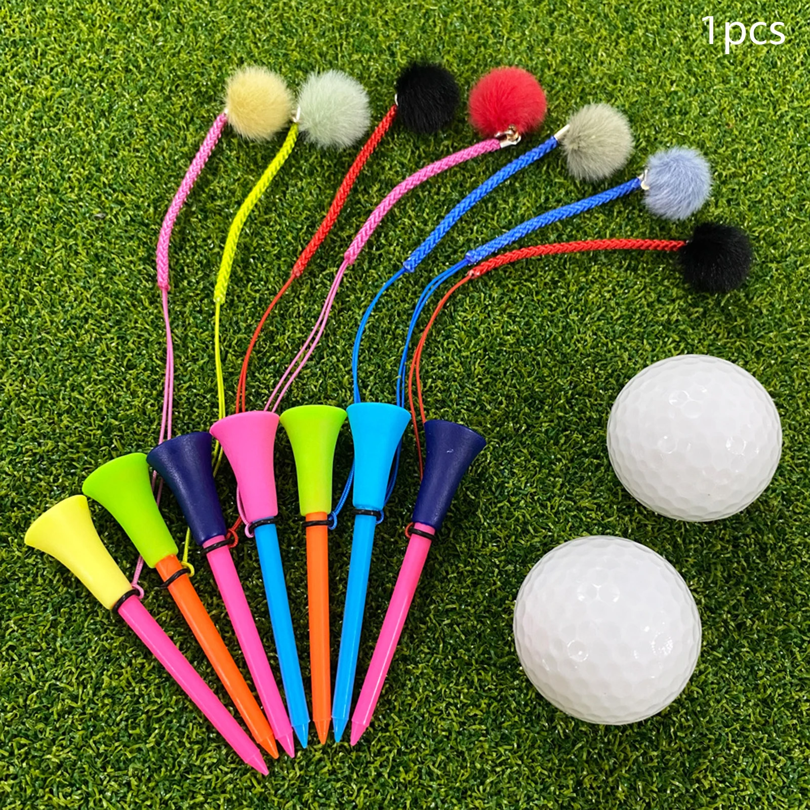 Golf Tee with Rope Prevent Loss Golf Ball Nail Golf Accessories Stable Stand Reliable More Durable Golf Ball Holder