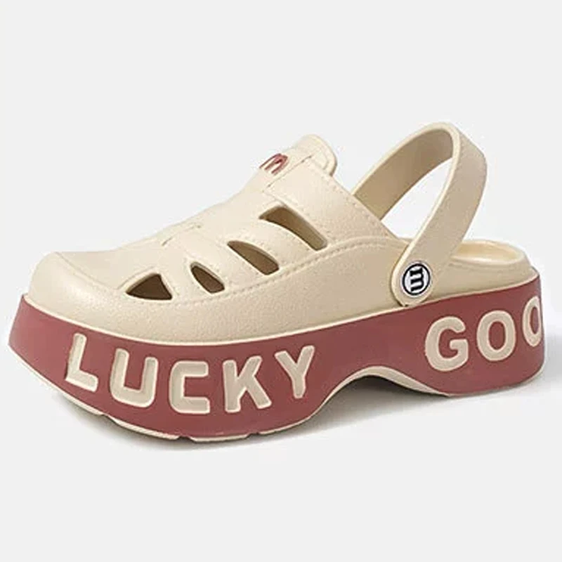 Women's Summer Sandals Thick Soled Slip On Casual Beach Shoes