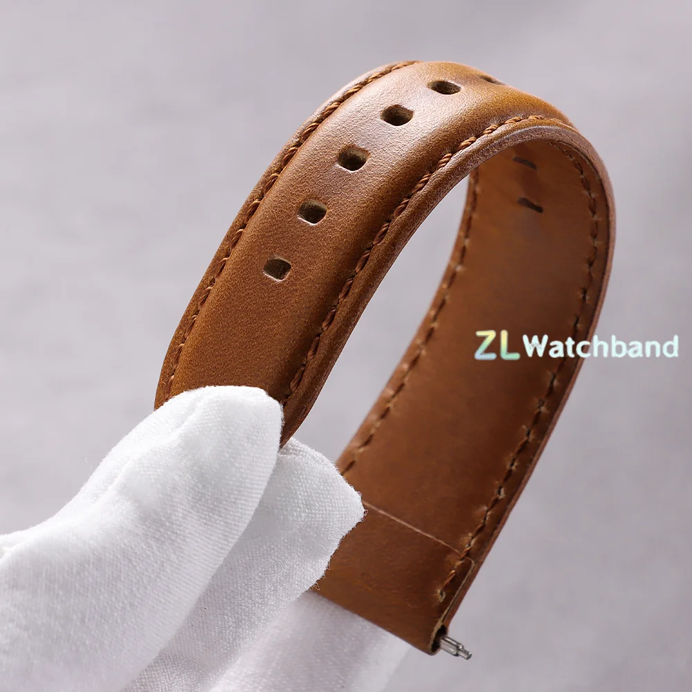 Vintage Genuine Leather Watchband - Quick Release Bracelet Universal Wristband