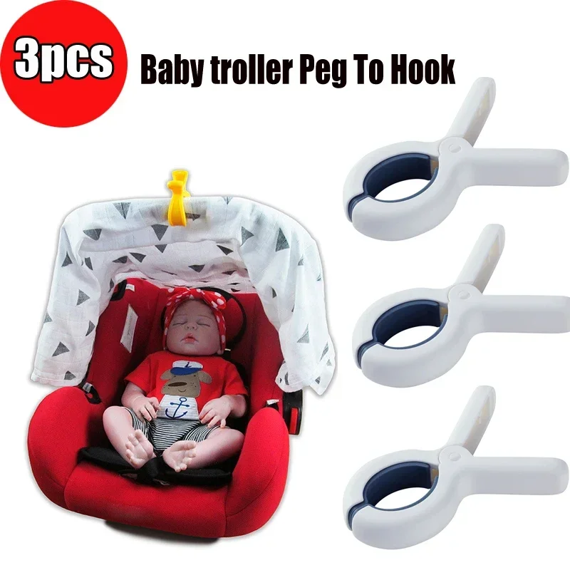 

3pcs/lot Baby Car Seat Accessories Plastic Pushchair Toy Pram Stroller Peg To Hook Cover Blanket Mosquito Net Clips