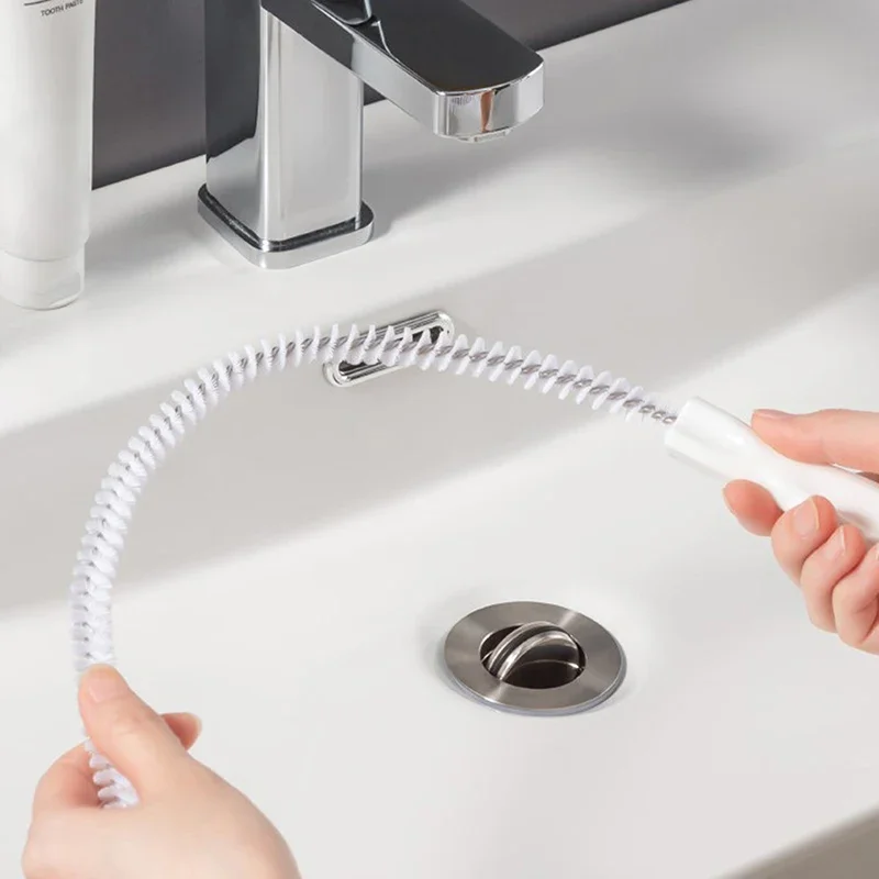 Pipe Dredging Brush Long Clean Kitchen Bathroom Hair Sewer Sink Cleaning Drain Pipe Flexible Cleaner Clog Plug Hole Remover Tool pipe unclogging brush