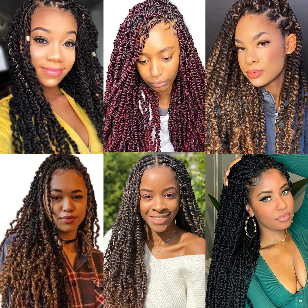18 Inch Passion Twist Hair Boho Style Spring Twist Crochet Braids Hair Extensions Water Wave Hair for Black Women Locks cheveux 6